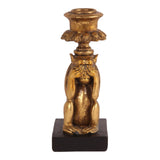 Antique Gold Candlestick Monkey See no evil resin 15 cm