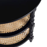 Elm TERRACE BLACK SIDE TABLE WITH SHELF