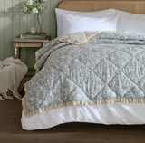 Amelia 100% Cotton Quilted Bedspread in Seafoam ML