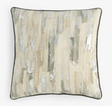 Blocks Foil Printed Velvet Cushion Silver Meadow Lane