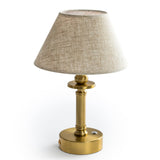 Rechargeable table lamp with Natural linen Shade