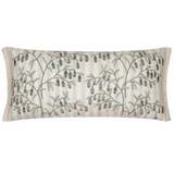 Chinese Lanterns Embroidered Cushion Linen Feather Filled Meadow Lane