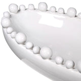 Decorative White Oval Bobble Bowl MLH