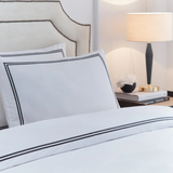 Elara Embroidered 100% Cotton Duvet Cover King Set Black MLH