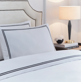 Elara Embroidered 100% Cotton Duvet Cover Super King Set Black MLH
