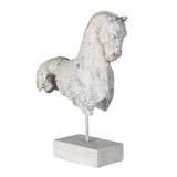 Horse Sculpture on Stand in Stone Effect Meadow Lane