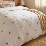 Josephine Embroidered Muslin Duvet Cover Double Set White/Pink ML