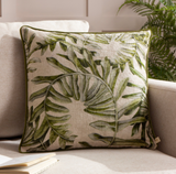 Kielder Forest Sherwood Printed Velvet Cushion Cream Feather Filled ML