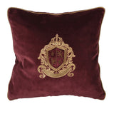 Maroon Zardozi Crest Cushion Cover Meadow Lane