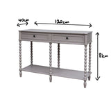 PEBBLE GREY LARGE 2 DRAWER CONSOLE Meadow Lane 1