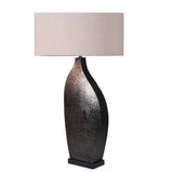 Sculpted Bronze Elegance Table Lamp with Linen Shade_meadow lane