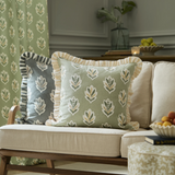 Sessile Leaf Ruffle Cushion Sage Feather Filled ML