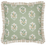 Sessile Leaf Ruffle Cushion Sage Feather Filled Meadow Lane