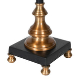 Slim Black Table Lamp with Cotton Shade MLH
