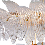 Verona 4-Tier Glass Leaf Chandelier in Antique Gold Finish