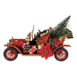 CHRISTMAS RED DECORATION FIGURINE CAR