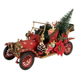 CHRISTMAS RED DECORATION FIGURINE CAR