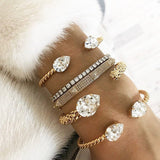 MINI DROP BRACELET RHODIUM CRYSTAL