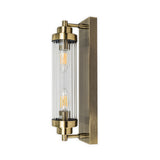 Edith 2 Light Antique Brass IP44 Bathroom Wall Light