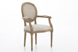 Flamant Medy Oak and Natural Linen Dining Chair