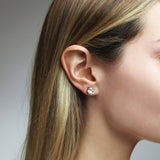 CLASSIC STUD EARRINGS GOLD CRYSTAL