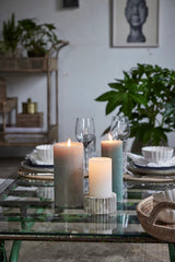 Lene Bjerre Rustic pillar candle H20 cm. w. green