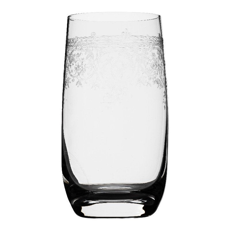 Six Decorative long drinking glasses 350ml