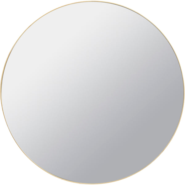 Round Mirror with Slim Gold Frame