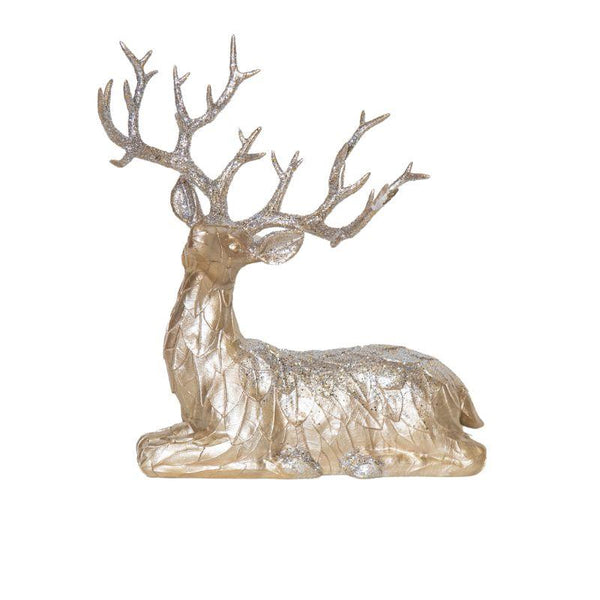Sitting Gold Leaf Deer – Christmas Decoration