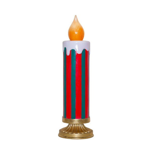 LED Candle Red & Green Stripe – Festive Light