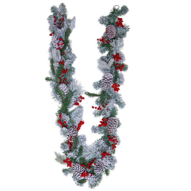 Snowy Garland with Berries & Cones – Holiday Decoration - 274СМ