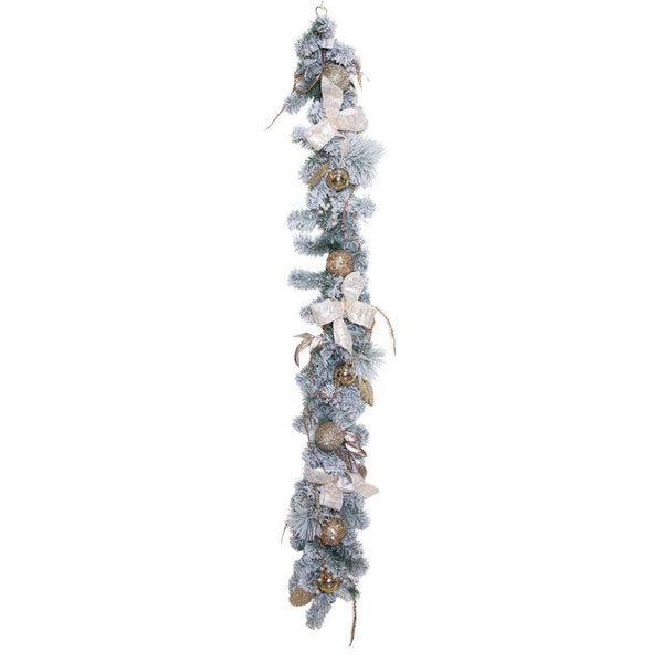 Deluxe Champagne Double Bow Garland – Holiday Decoration - 183СМ