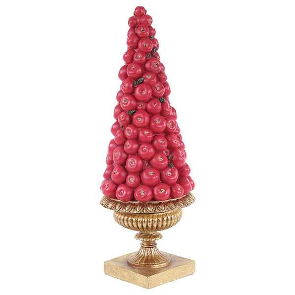 Red & Gold Crabapple Christmas Tree On Plinth