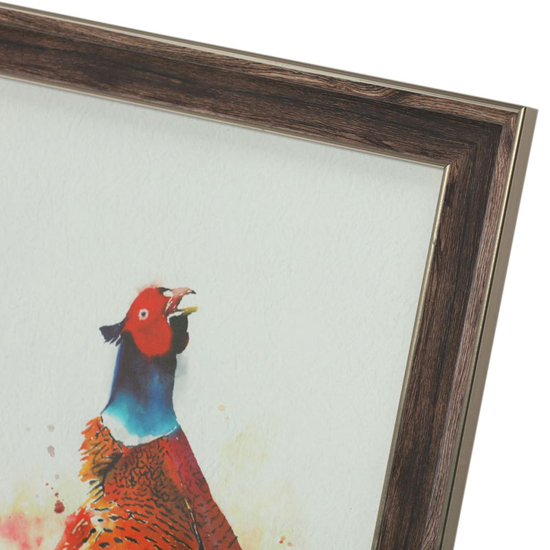 STANDING PHEASANT FRAMED PICTURE 50X50CM