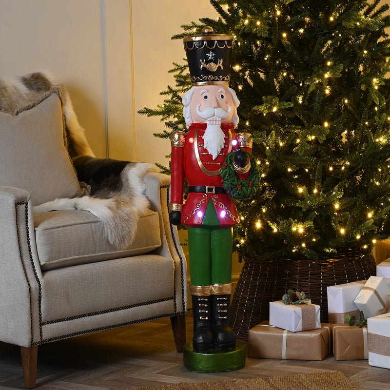 CERAMIC NUTCRACKER WITH BATTERY OPERATED LIGHTS 103CM