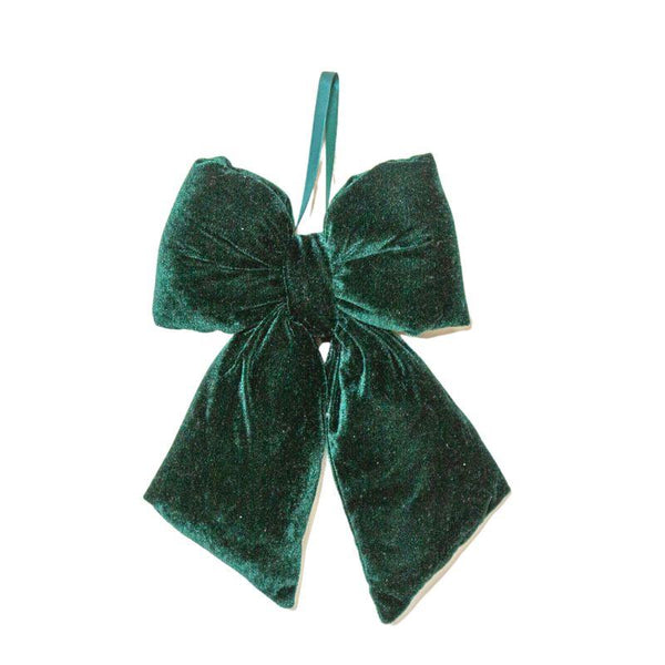 Large Green Velvet Bow  – Festive Decoration