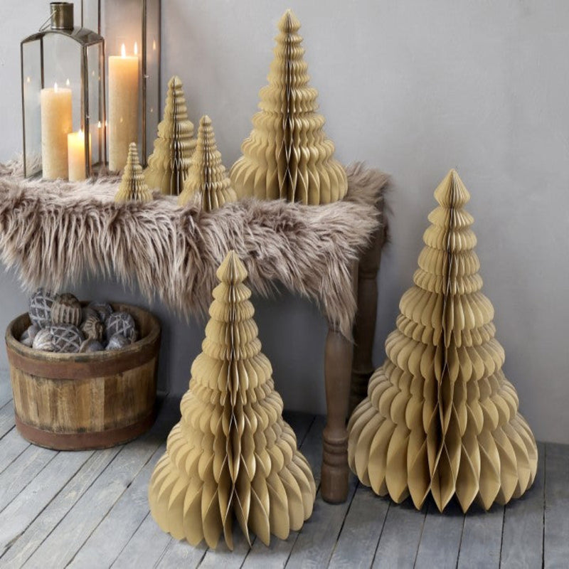 Christmas Tree in paper H50 cm amber