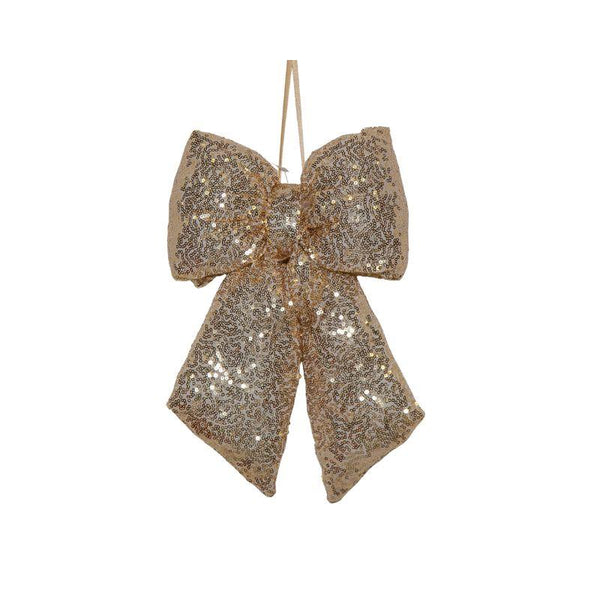 Small Gold Glitter Bow – Festive Accent