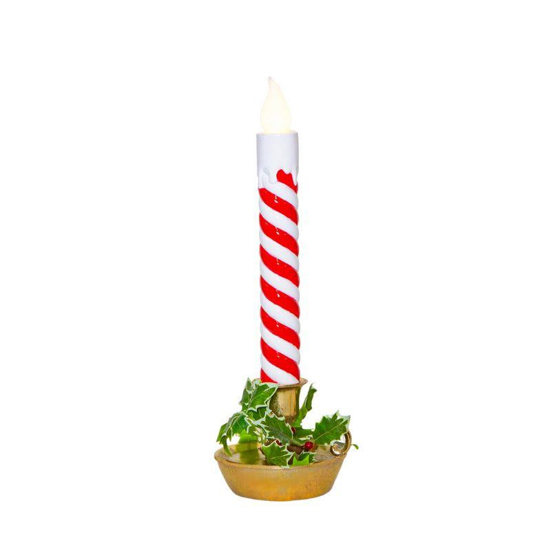 LED Pillar Candle Red & White Stripe – Christmas Light