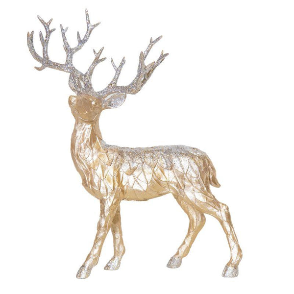 Standing Gold Leaf Deer – Holiday Figurine
