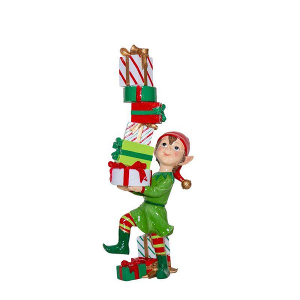 Elf with Present Stack – Christmas Decoration