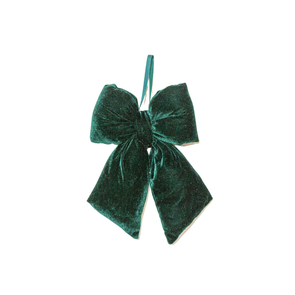Small Green Velvet Bow – Holiday Decoration