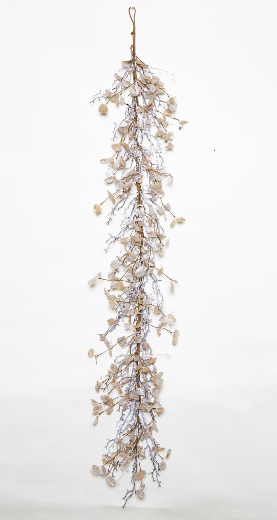 Gold Eucalyptus Leaf & Twig Garland – Holiday Decoration-165СМ