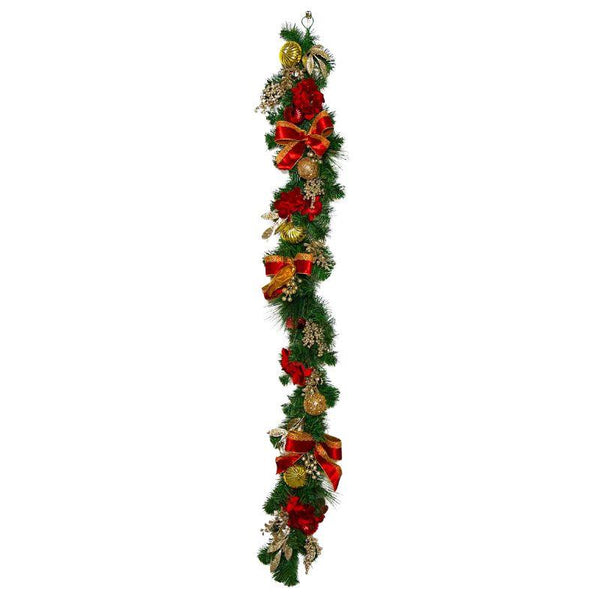 Luxury Red Hydrangea Garland – Christmas Decoration - 183 СМ