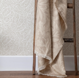 Acorn Tonal Beige Jacquard Throw in Linen ML