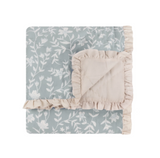 Amelia 100% Cotton Quilted Bedspread in Seafoam Meadow Lane