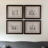 BROOKBY SET OF 4 FRAMED ARCHITECTURAL WALL ART