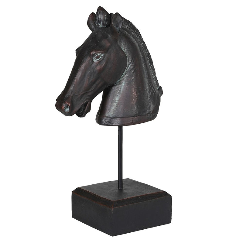 Black Horse Head On Stand Ornament