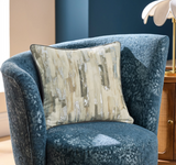 Blocks Foil Printed Velvet Cushion Silver MLH