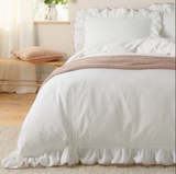 Blousey Cotton Ruffle Duvet Cover King Set Pink ML